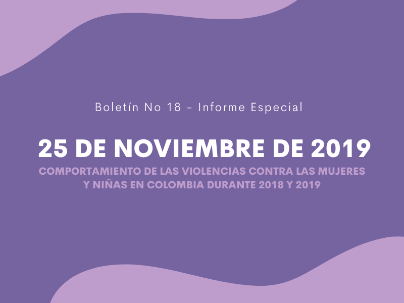 Comportamiento de las violencias contra las mujeres y niñas en  Colombia durante 2018 y 2019